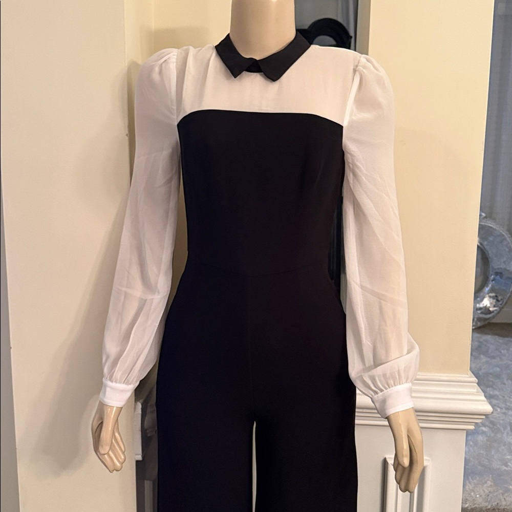 BCBGeneration Black and White Wide Leg Jumpsuit - Picture 2 of 4
